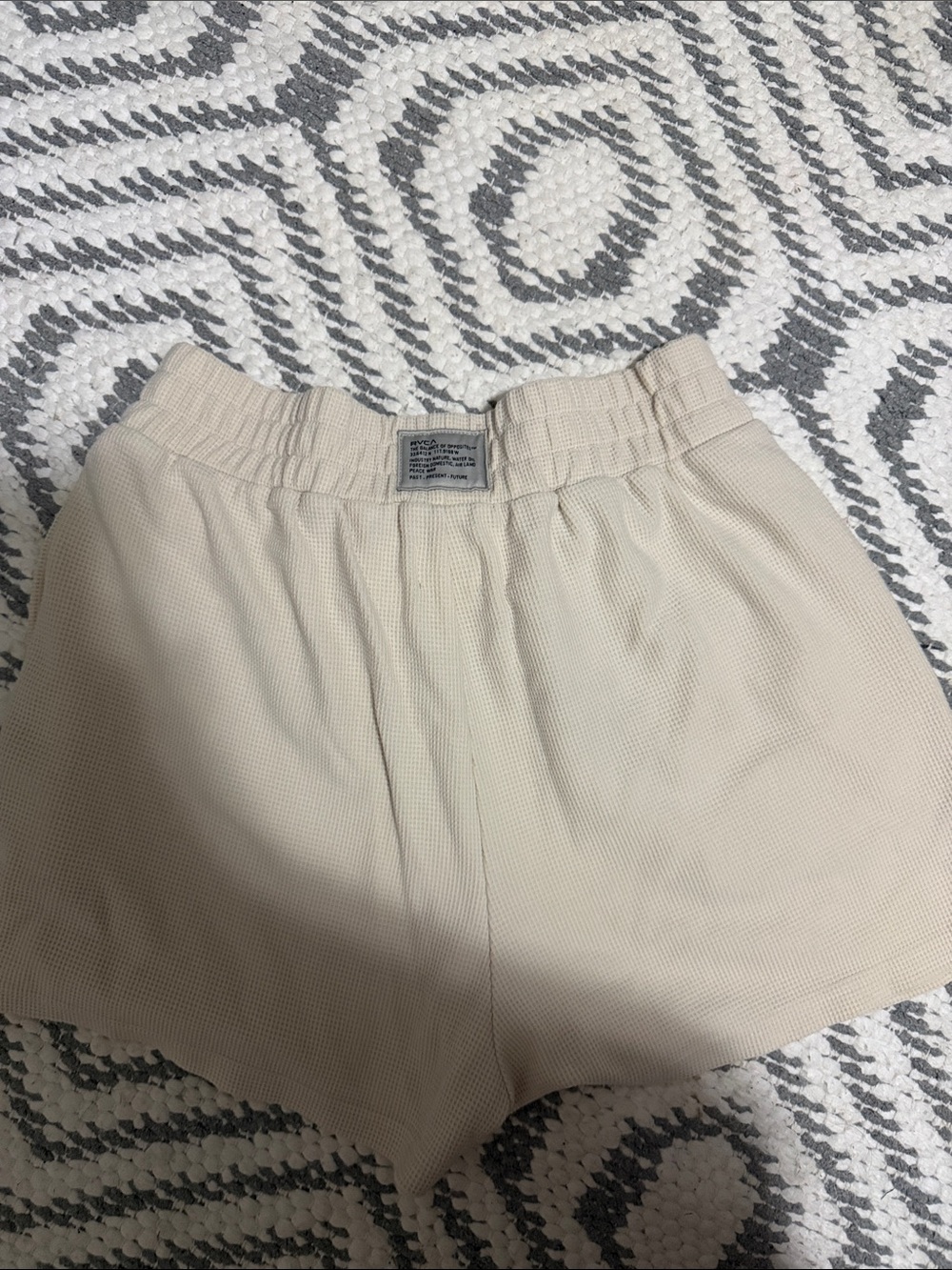 RVCA Beige Waffle Knit Athletic Shorts
